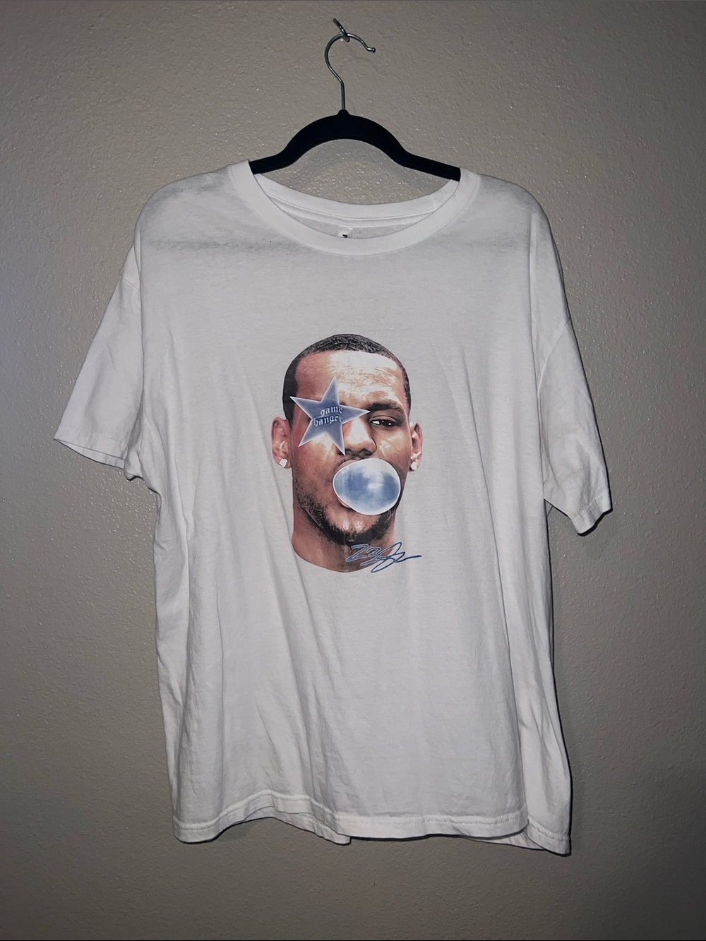 White LeBron James Graphic Bubblegum Face Tee - Men